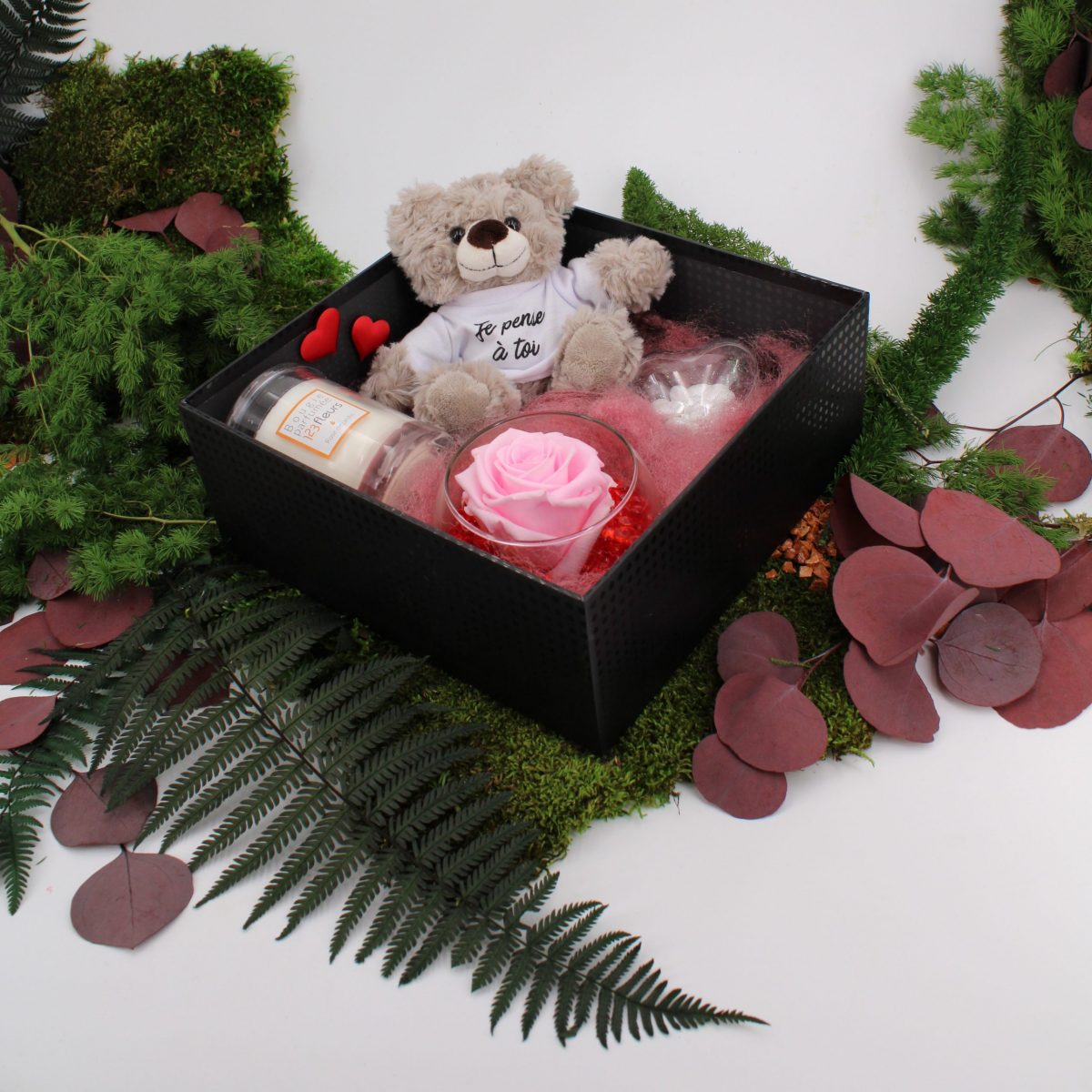 Coffret surprise Saint Valentin noir et rose