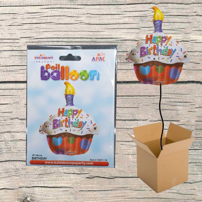 Ballon gonflé à hélium happy birthday gâteau.