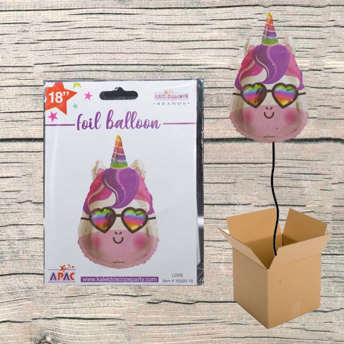 Ballon gonflé à hélium licorne.