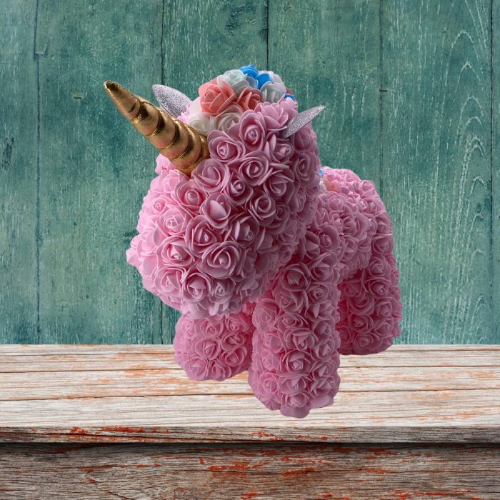 Licorne mousse rose