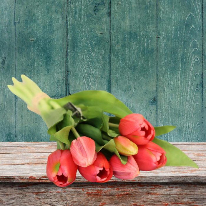 Bouquet de tulipes artificielles fuchsia – Image 2