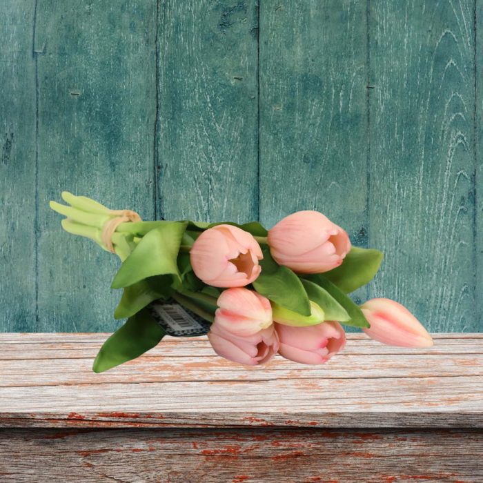Bouquet de tulipes artificielles rose – Image 2