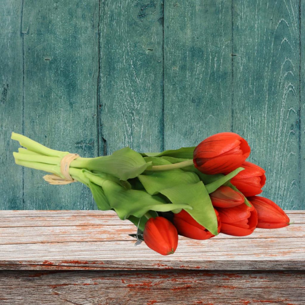 Bouquet de tulipes artificielles rouge | NATUREBULLE