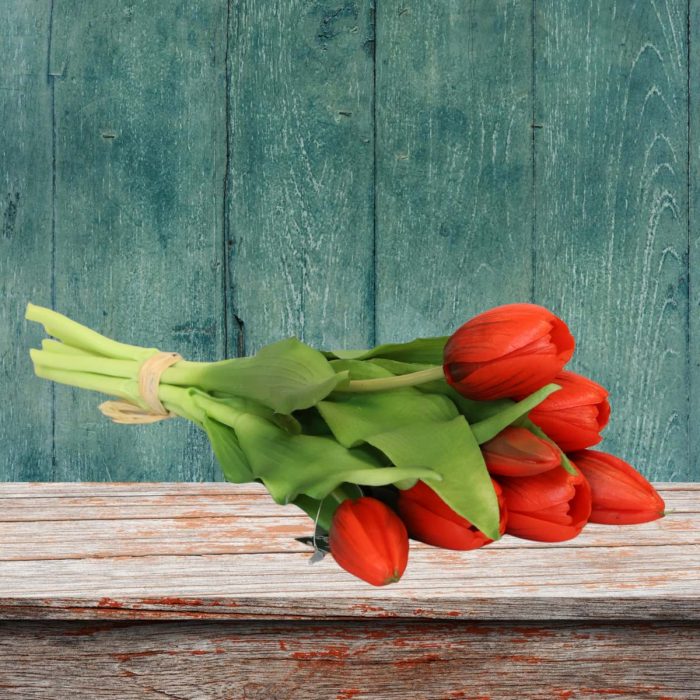 Bouquet de tulipes artificielles rouge – Image 2