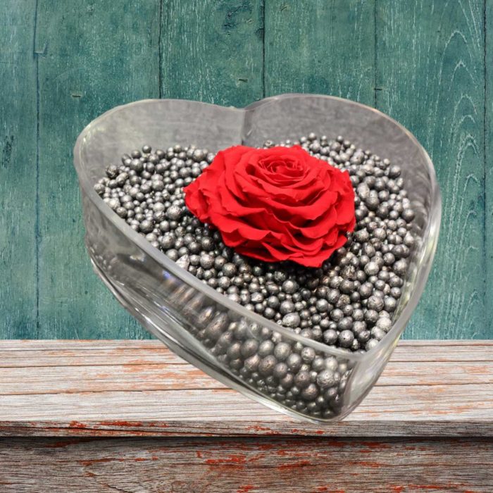 Bouton de rose éternel en forme de coeur – Image 2