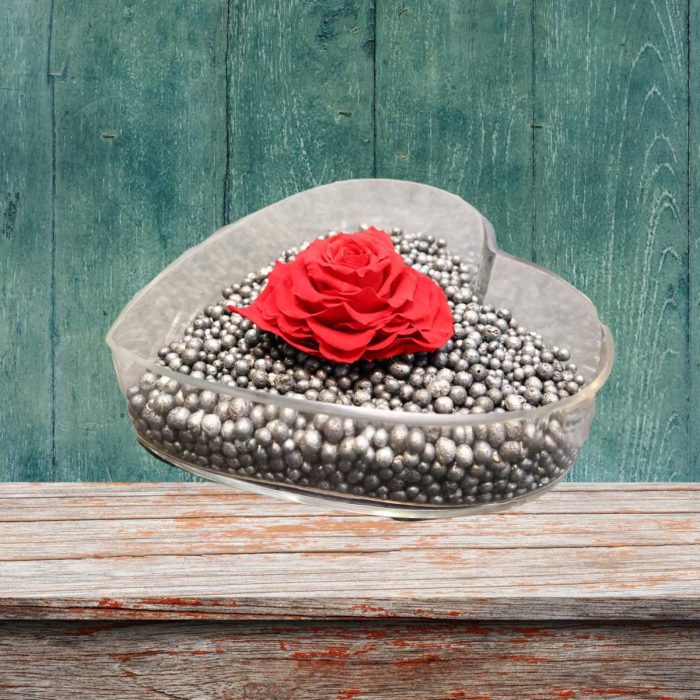Bouton de rose éternel en forme de coeur – Image 3