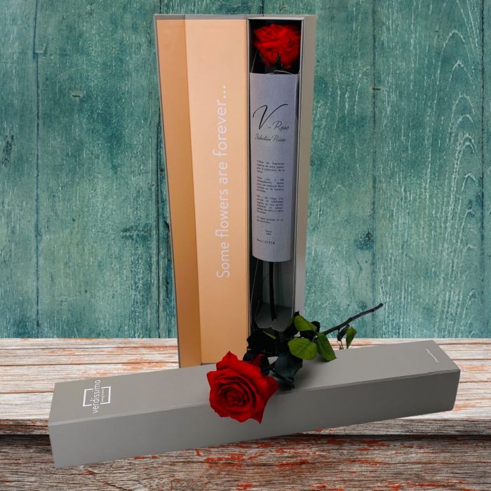 Rose éternelle stabilisée rouge XL avec boite – Image 2