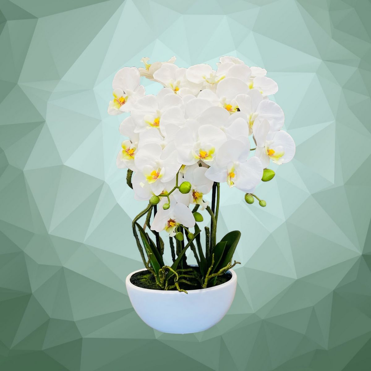 Orchidée phalaenopsis blanche artificielle 3 tiges
