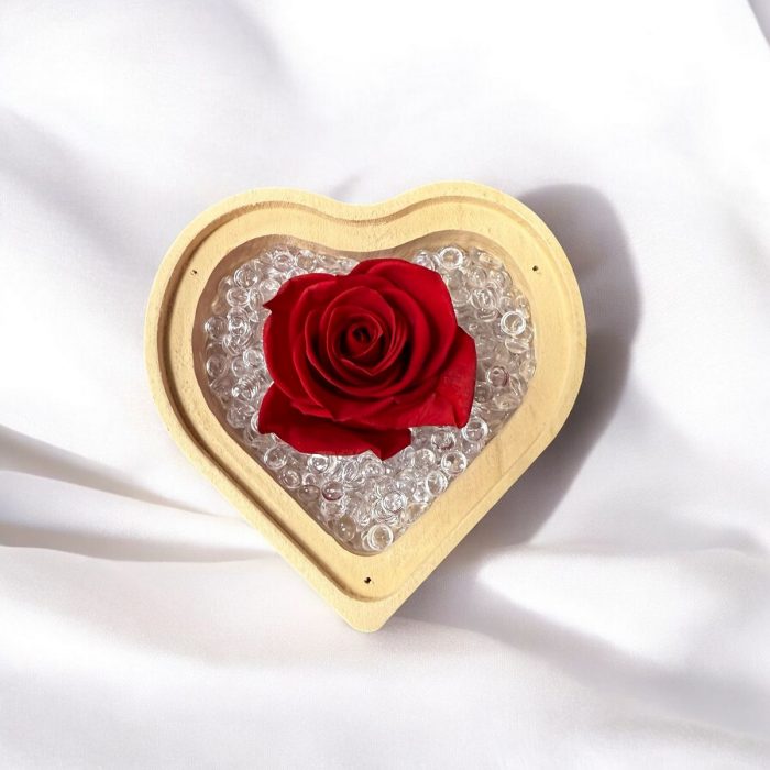 Cœur bois rose éternelle rouge