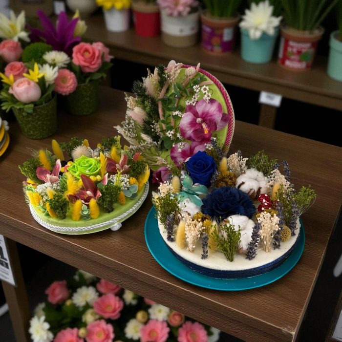 gâteau de fleurs séchées